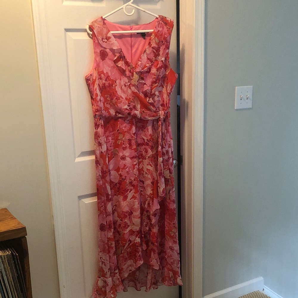 Maggy London Pink Floral High Low Dress